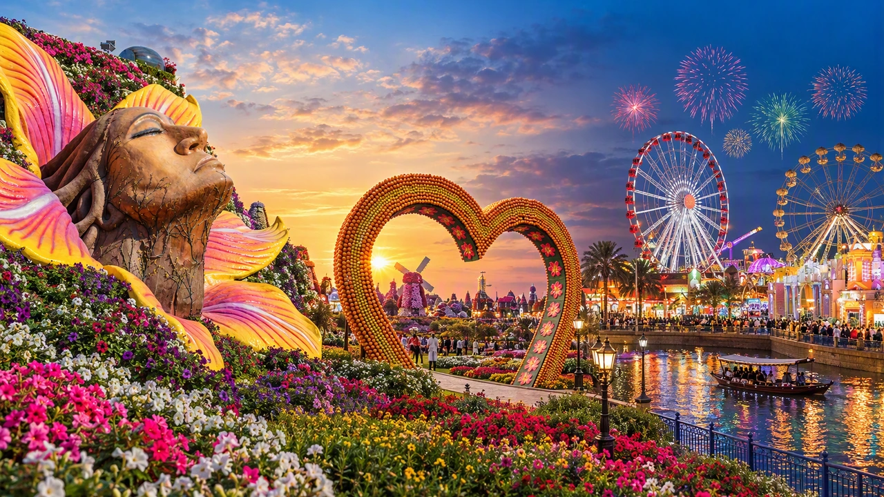 Парк цветов Dubai Miracle Garden и мультикультурный парк Global Village