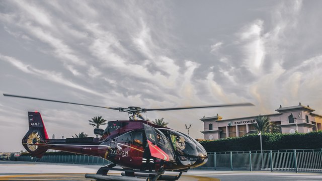 Check-in at the helipad